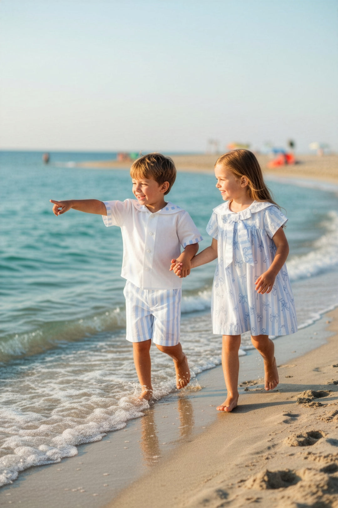 "Harrison" Blue Striped Sailor Shirt & Shorts