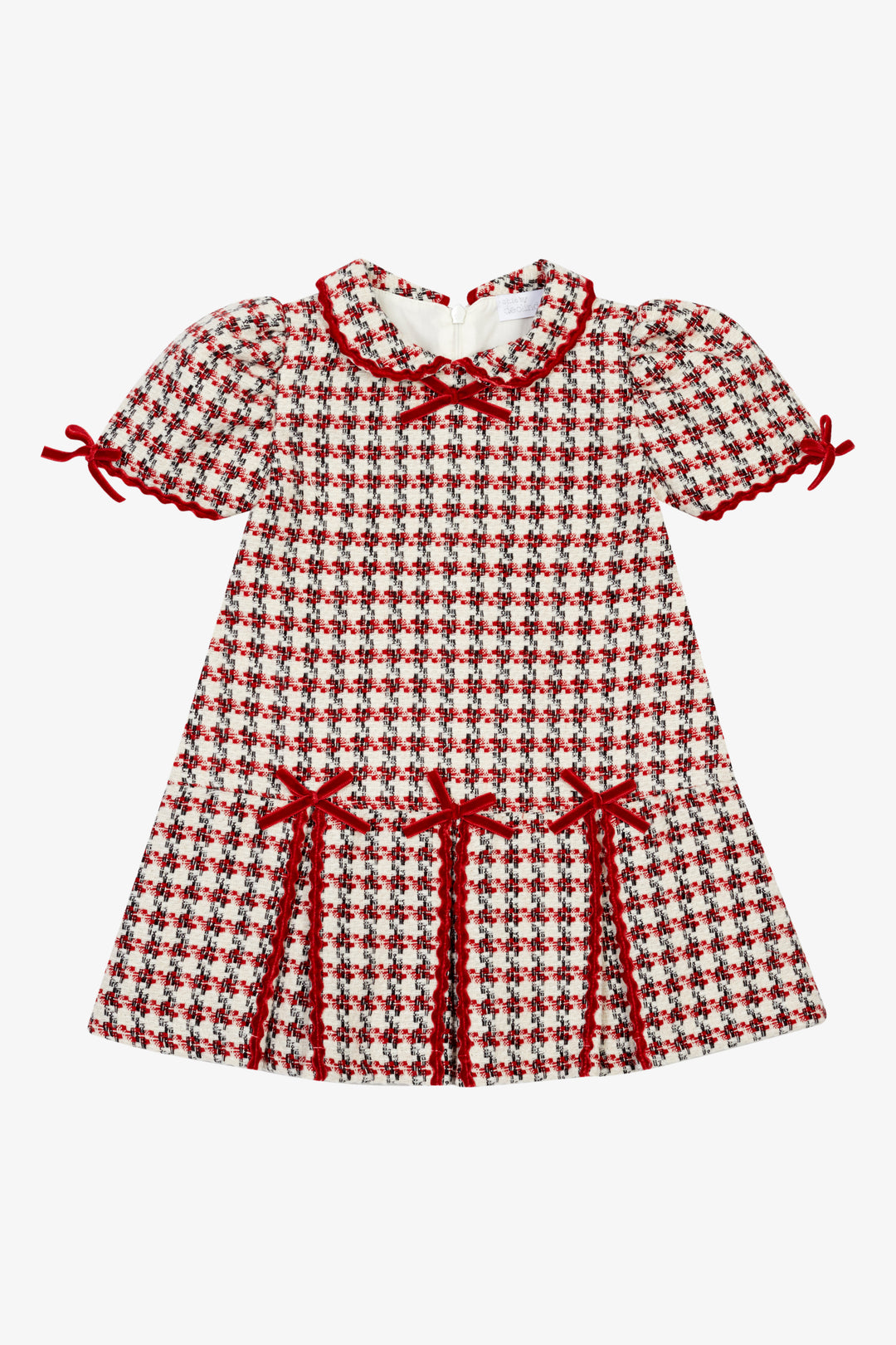 "Ruby" Red Houndstooth Dress
