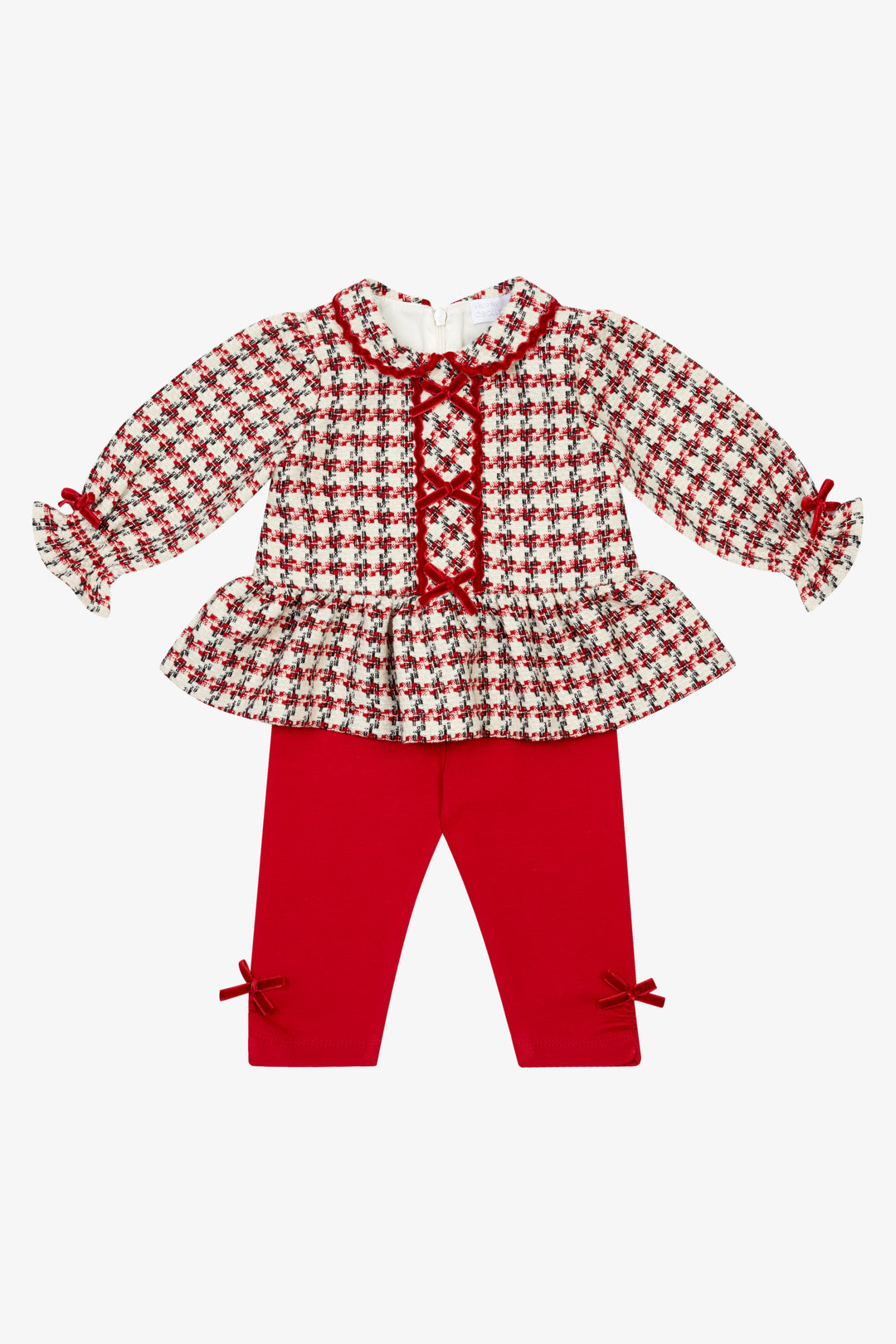 "Chloe" Red Houndstooth Top &amp; Leggings