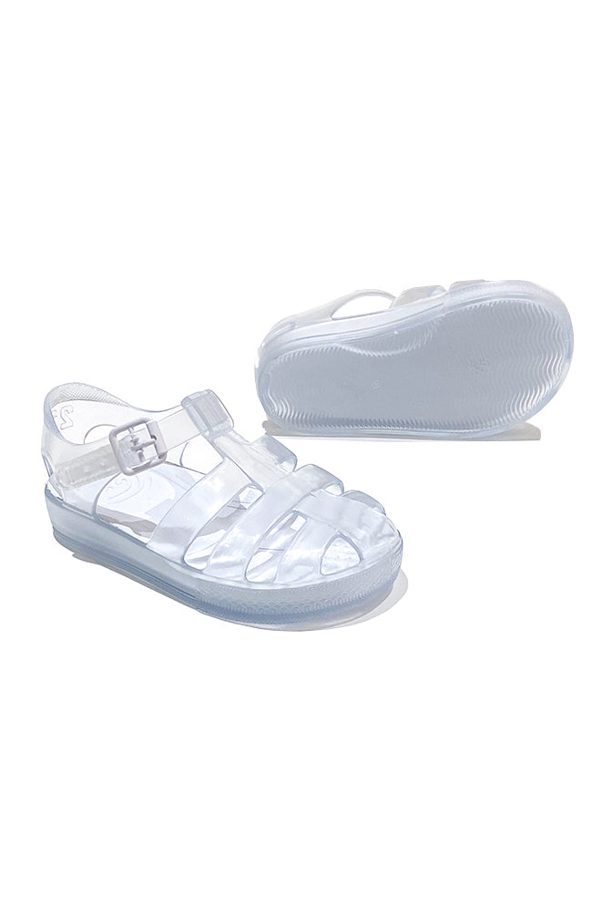 Marena "Monaco" Clear & White Jelly Sandals | Millie and John