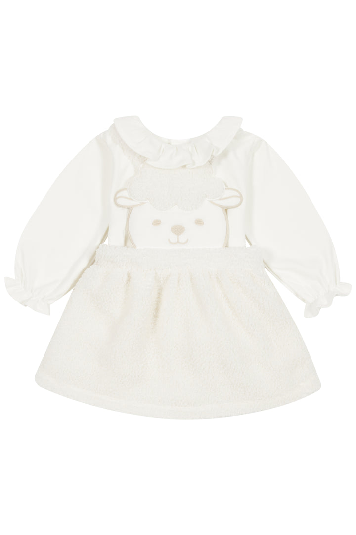 "Meadow" Ivory Blouse & Bouclé Sheep Dress