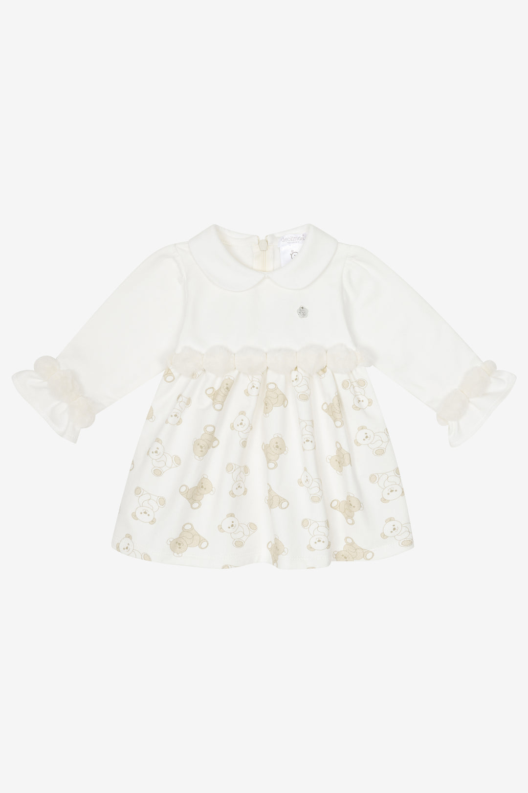 Deolinda "Celia" Ivory Pom Pom Bear Dress | Millie and John