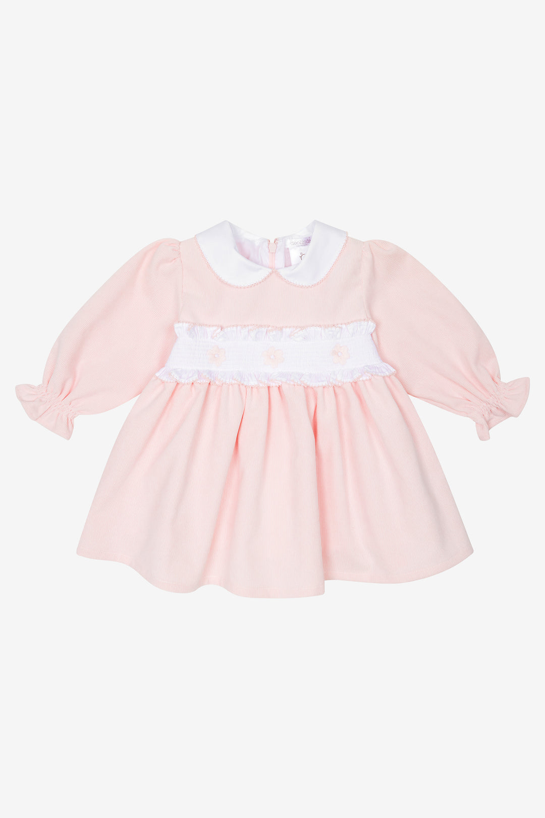 Deolinda "Elodie" Pink Smocked Cord Dress | Millie and John