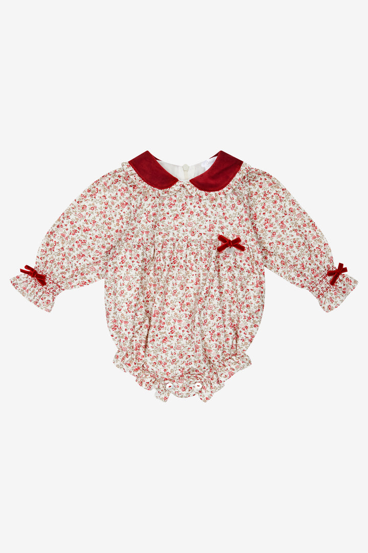 PREORDER "Anastasia" Red Vintage Floral Romper