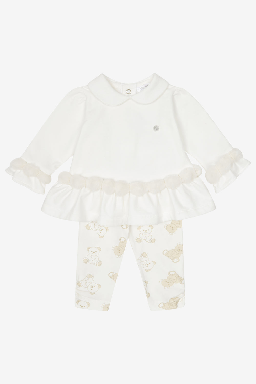 Deolinda "Alba" Ivory Pom Pom Top & Bear Leggings | Millie and John