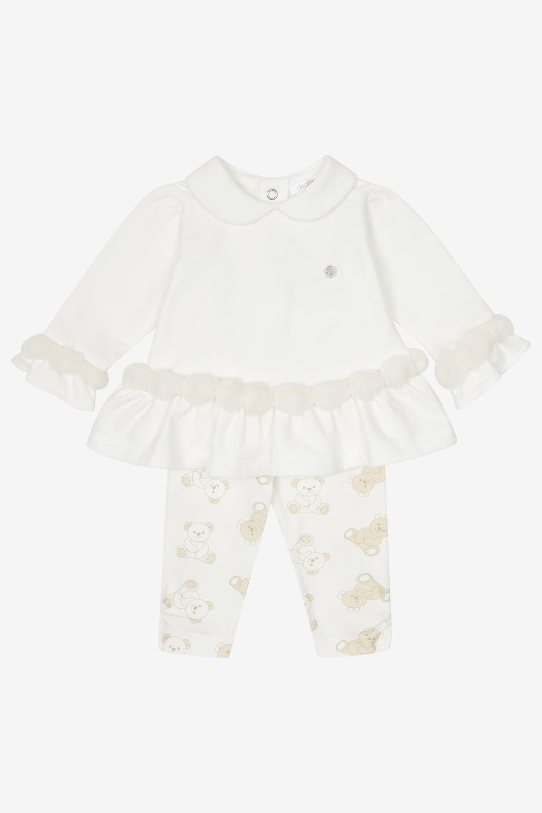 Deolinda "Alba" Ivory Pom Pom Top & Bear Leggings | Millie and John