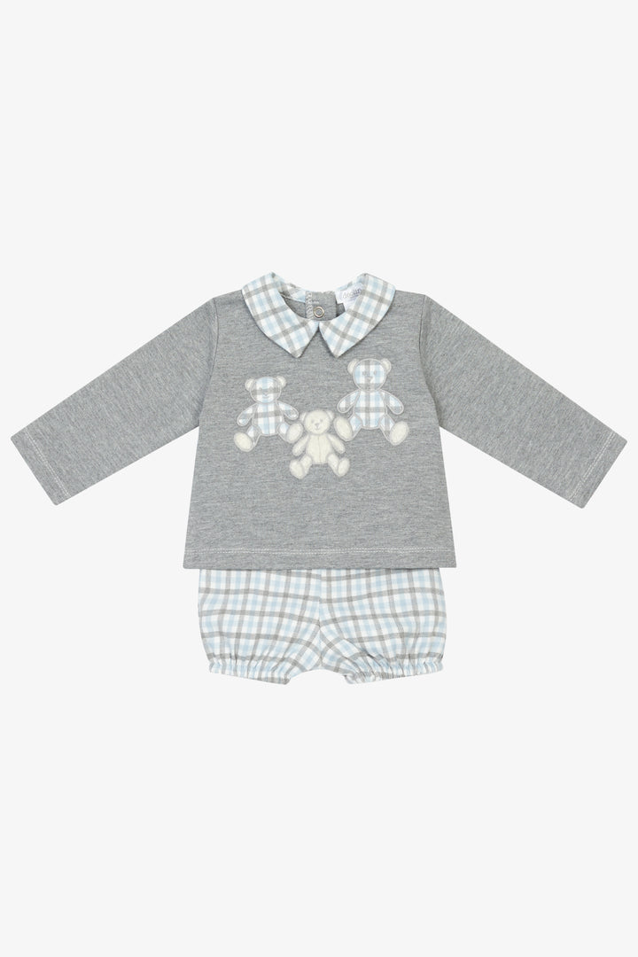 "Oscar" Grey &amp; Blue Check Top &amp; Jam Pants
