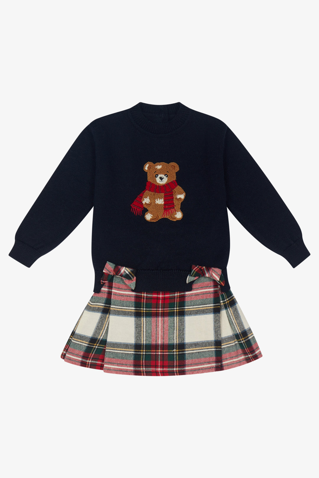 PREORDER "Willow" Navy Teddy Jumper &amp; Tartan Skirt