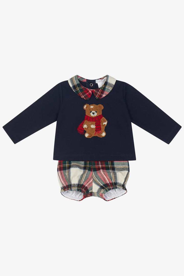 PREORDER "Caleb" Navy Tartan Bear Top &amp; Jam Pants