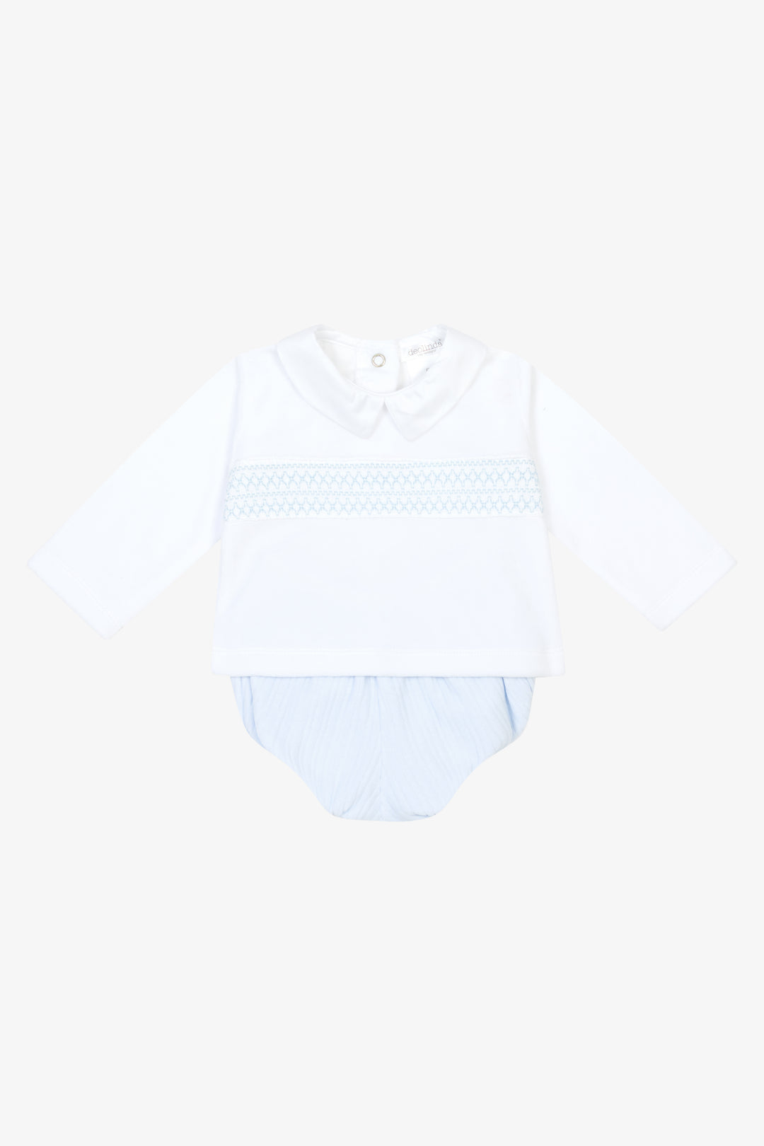 "Noah" Blue Velour Smocked Top &amp; Jam Pants