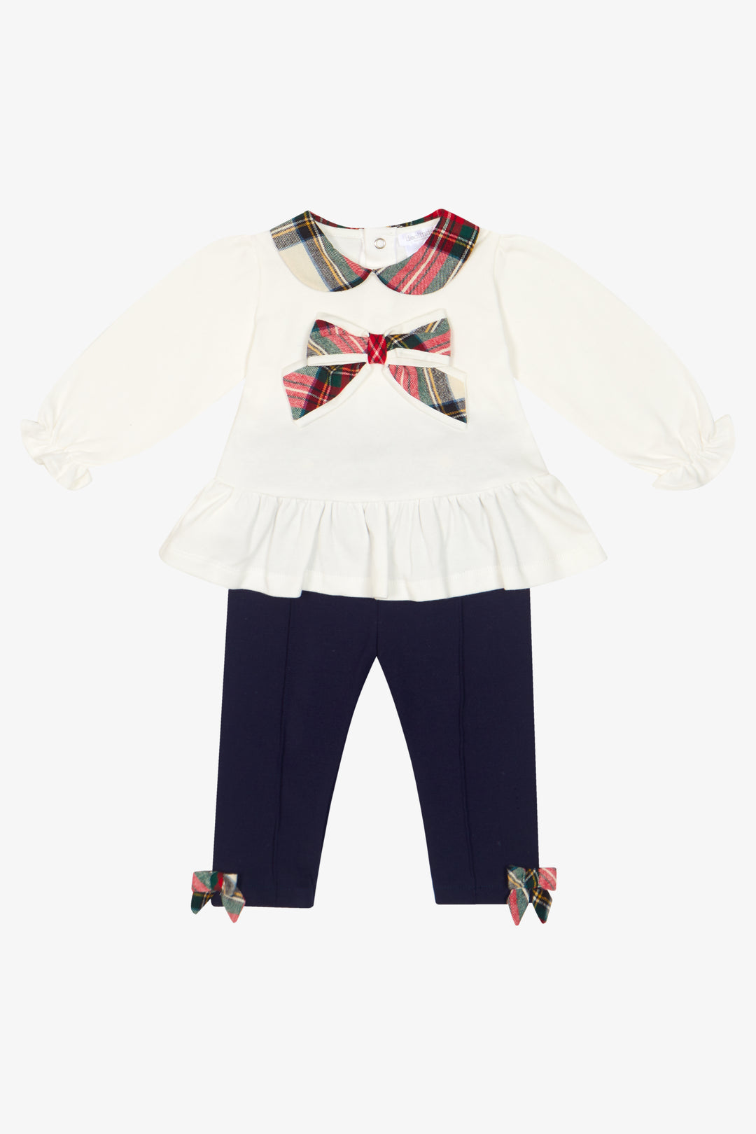 PREORDER "Mia" Red Tartan Bow Top &amp; Leggings