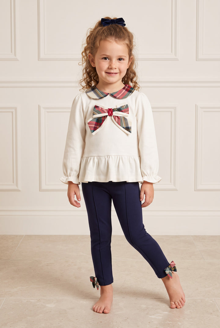 PREORDER "Mia" Red Tartan Bow Top &amp; Leggings