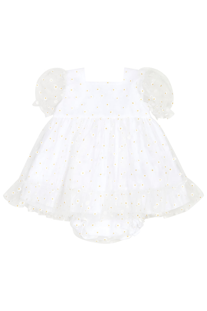 Chic by Deolinda PREORDER "Flora" White Tulle Daisy Print Dress & Bloomers | Millie and John