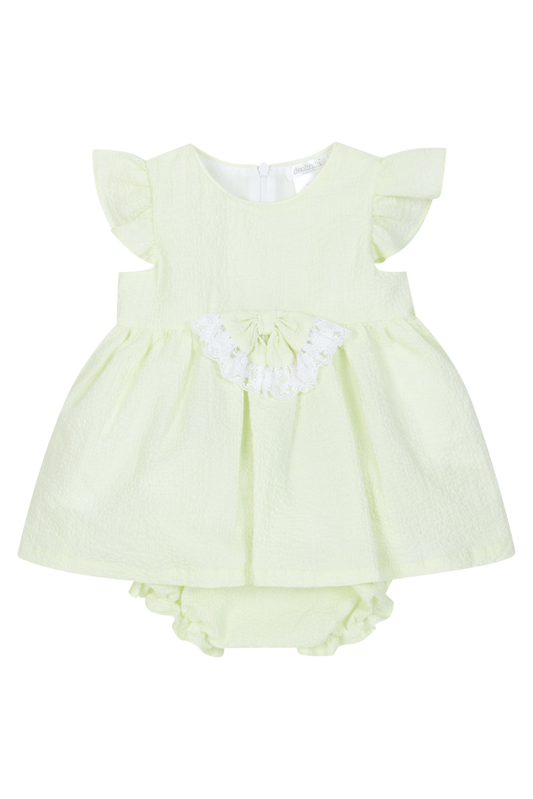 Deolinda PREORDER "Idalia" Pale Green Lace Dress & Bloomers | Millie and John