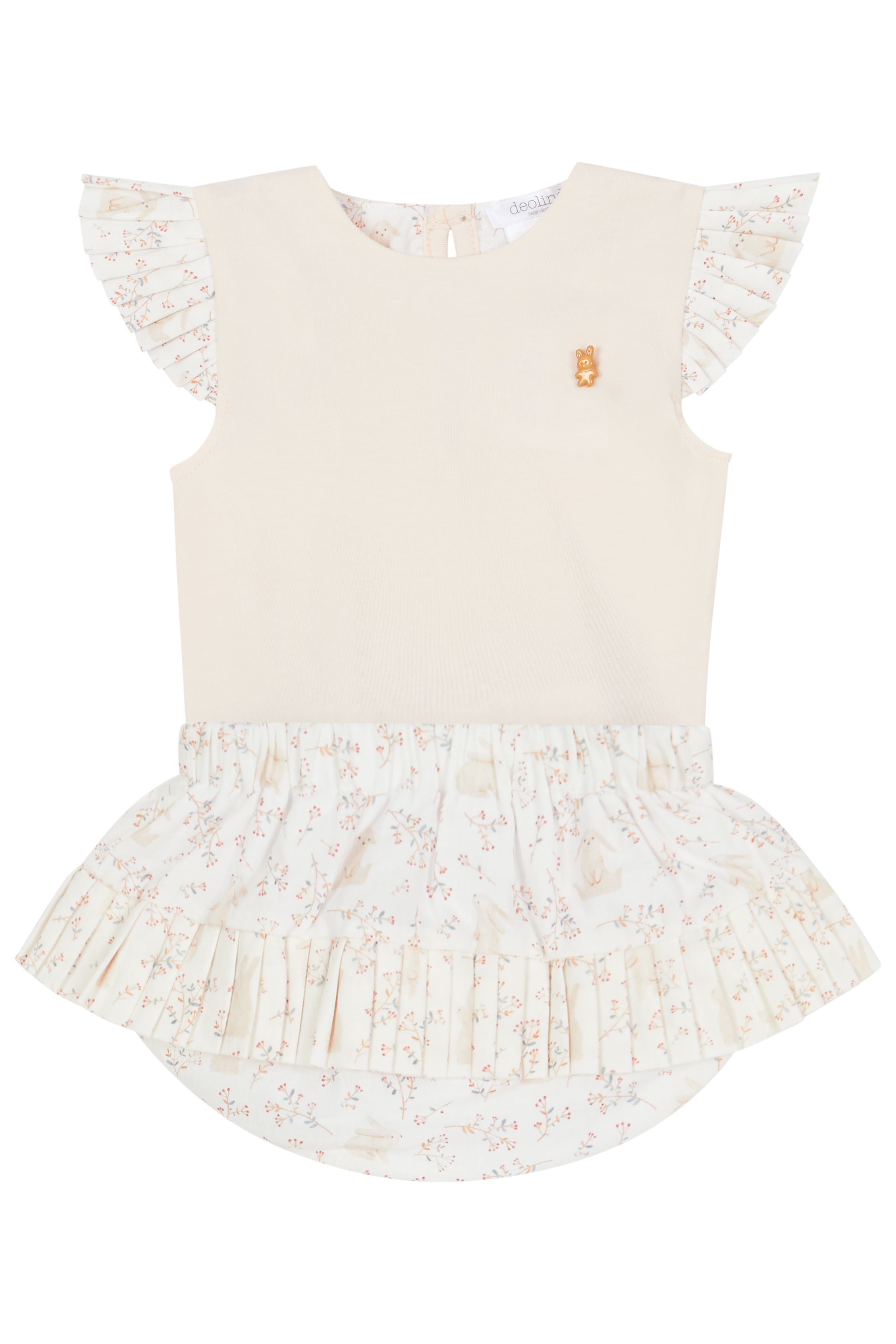 B is outlet for Baby embroidered pleat top with bloomers