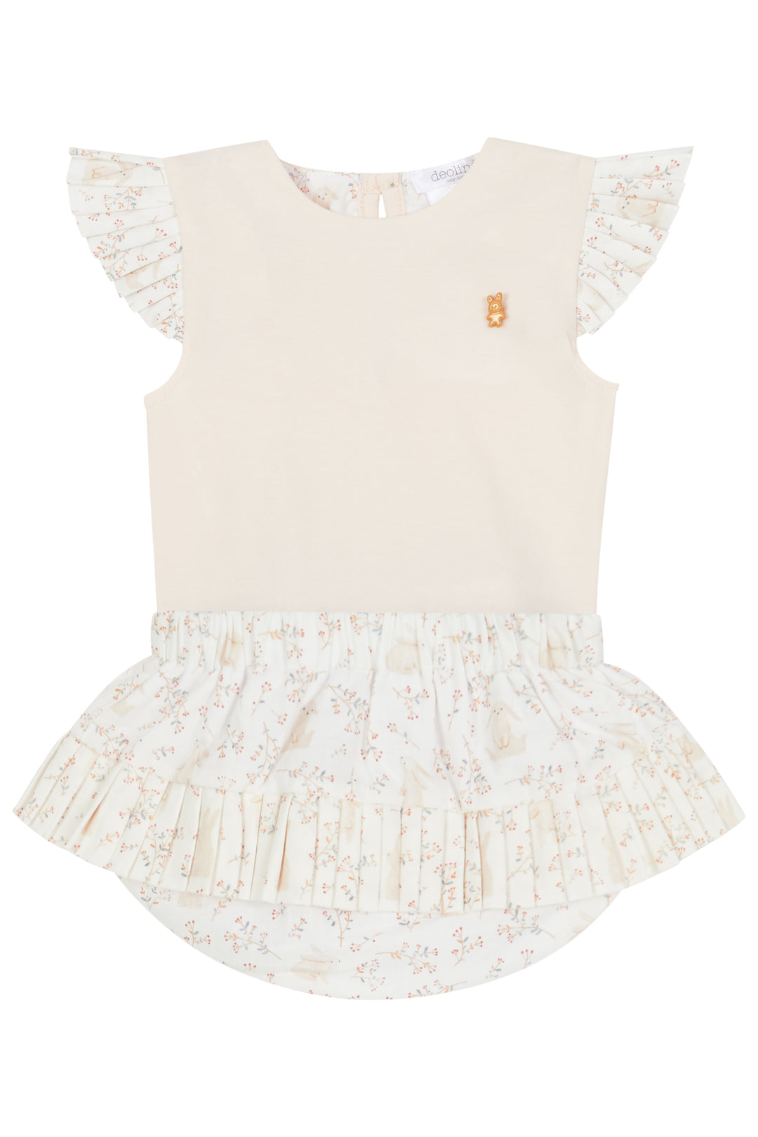Deolinda "Genevieve" Peach Bunny Blouse & Bloomers | Millie and John