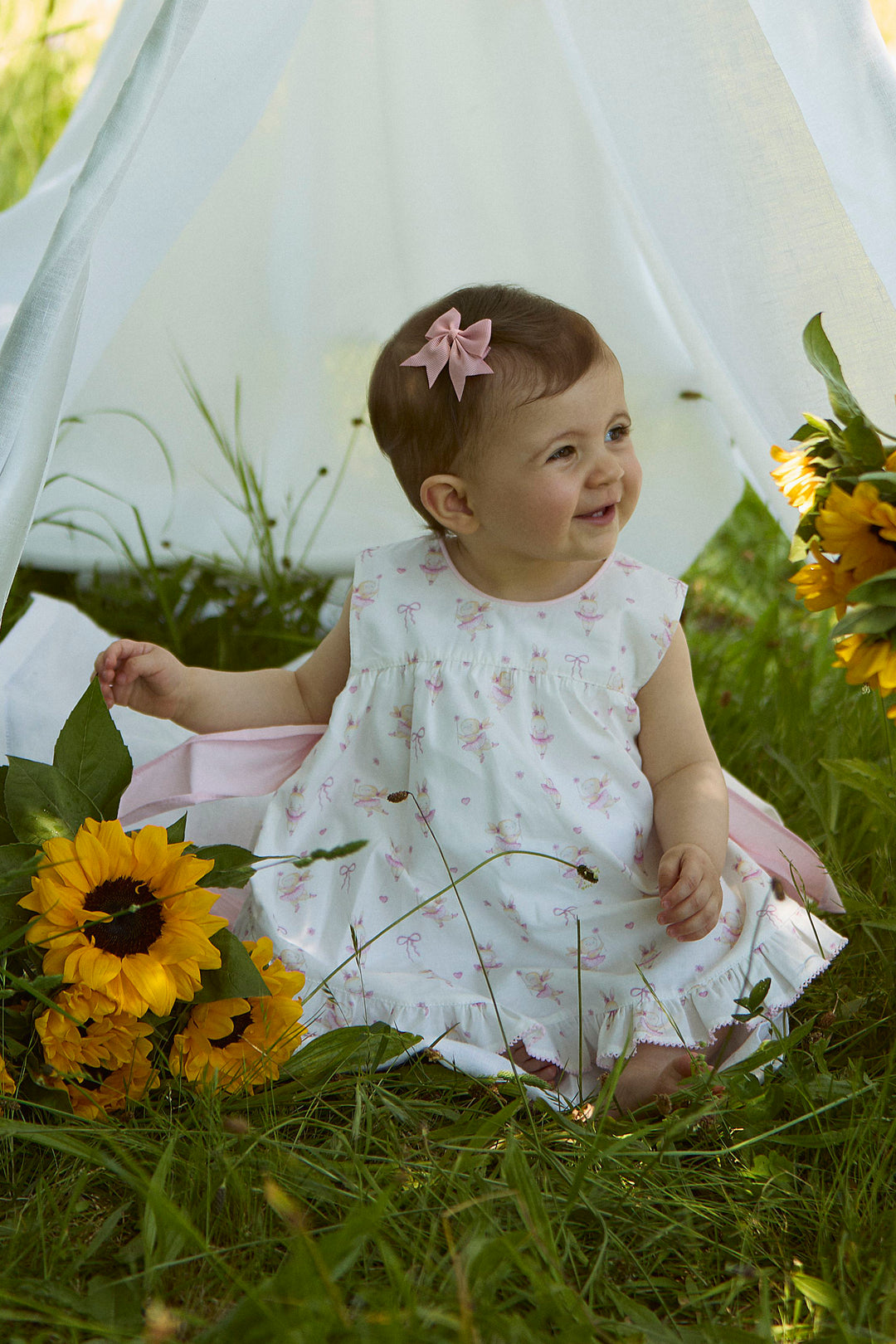 "Elsie" Pink Ballerina Bunny Dress & Bloomers