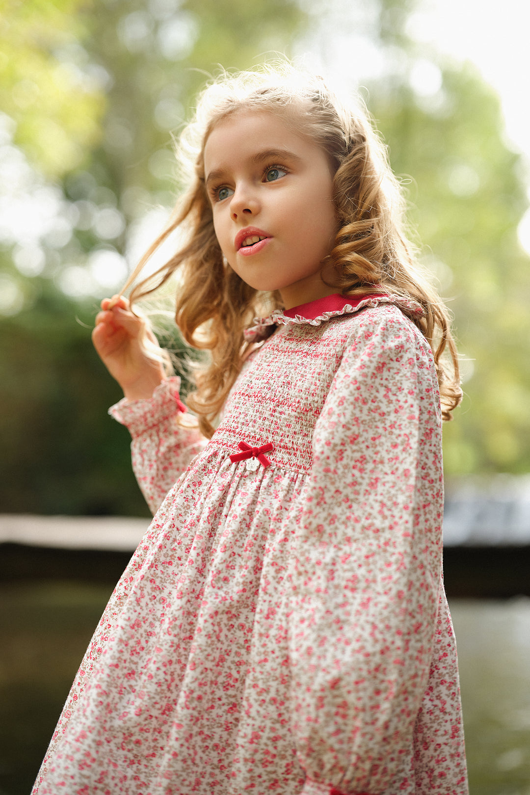 PREORDER "Isolde" Red Vintage Floral Smocked Dress