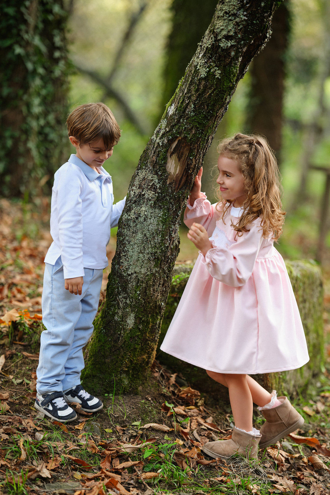 "Elodie" Blush Pink Smocked Cord Dress