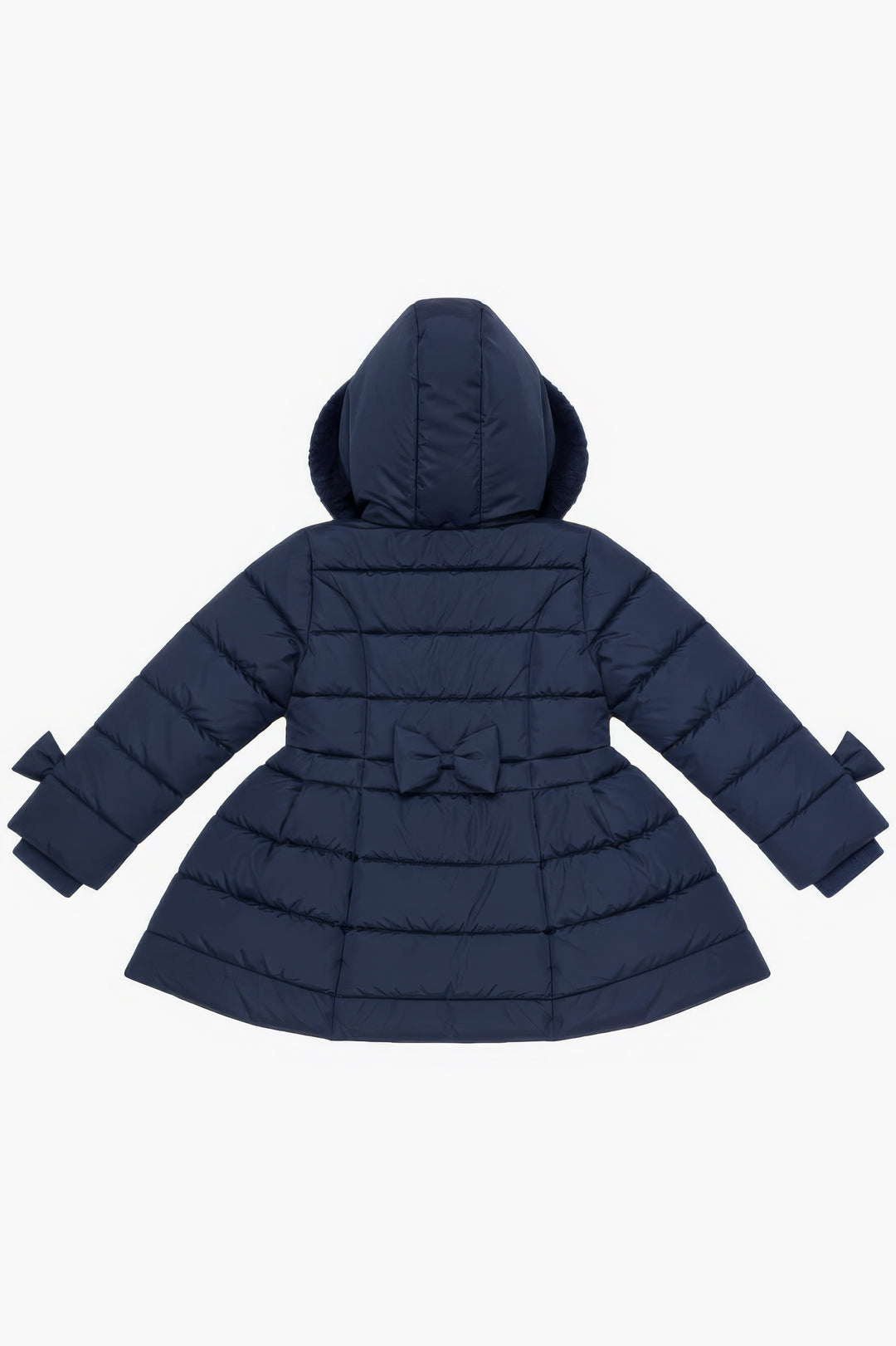 "Clara" Navy Bow Puffer School Coat