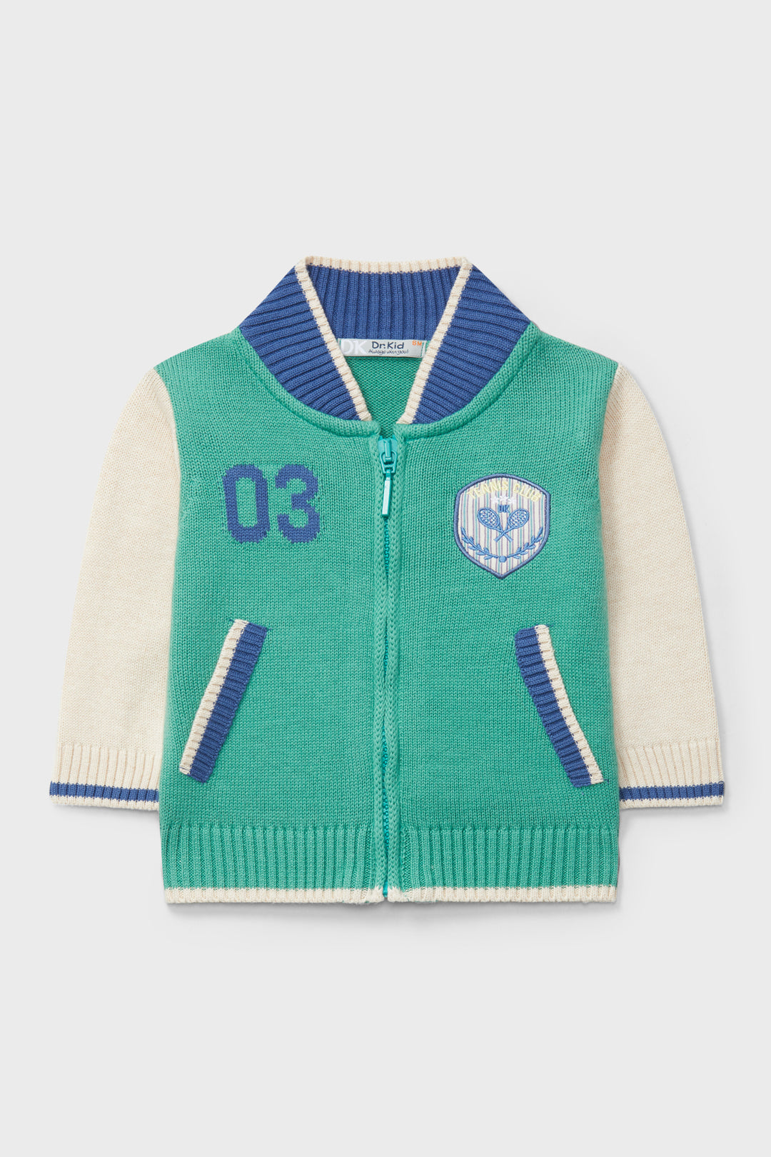 Green Knit Varsity Jacket