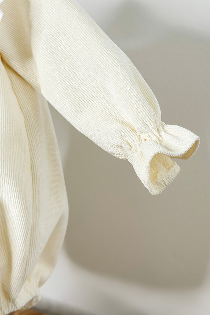 "Olivia" Cream Cord Romper