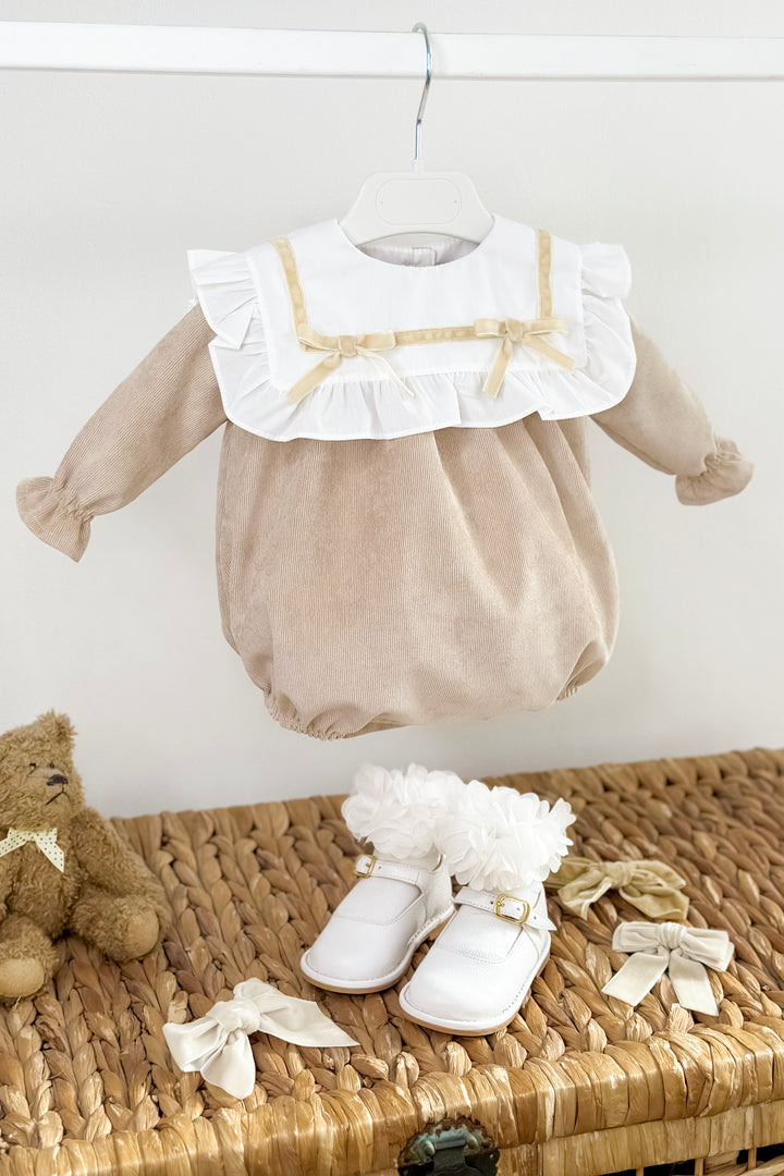 "Olivia" Stone Cord Romper