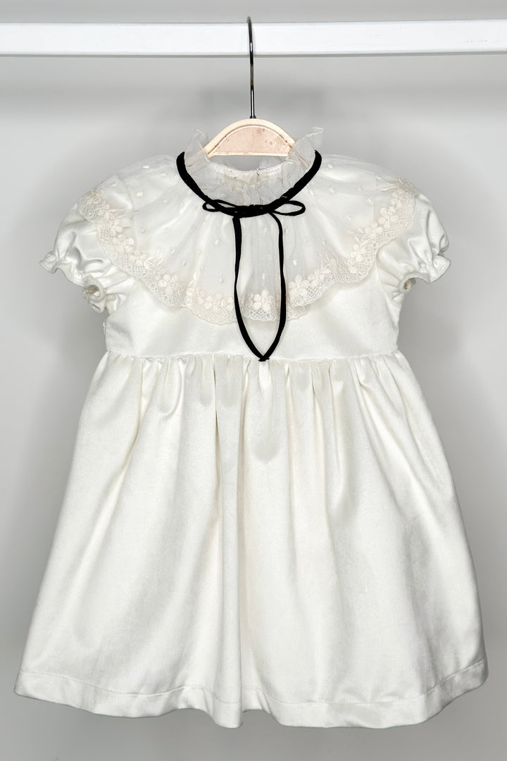 "Emmeline" Ivory Velvet Lace Dress