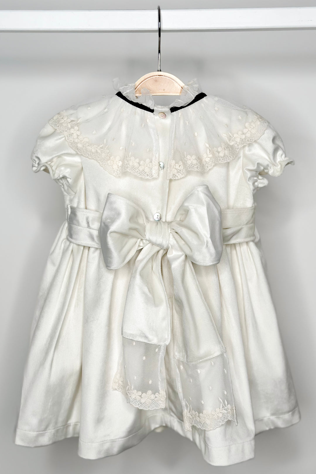 "Emmeline" Ivory Velvet Lace Dress