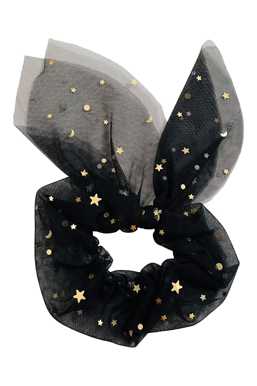 VELVET HAIR TIE BLACK W/SILVER STAR VELVET HAIR TIE BLACK W/SILVER STAR