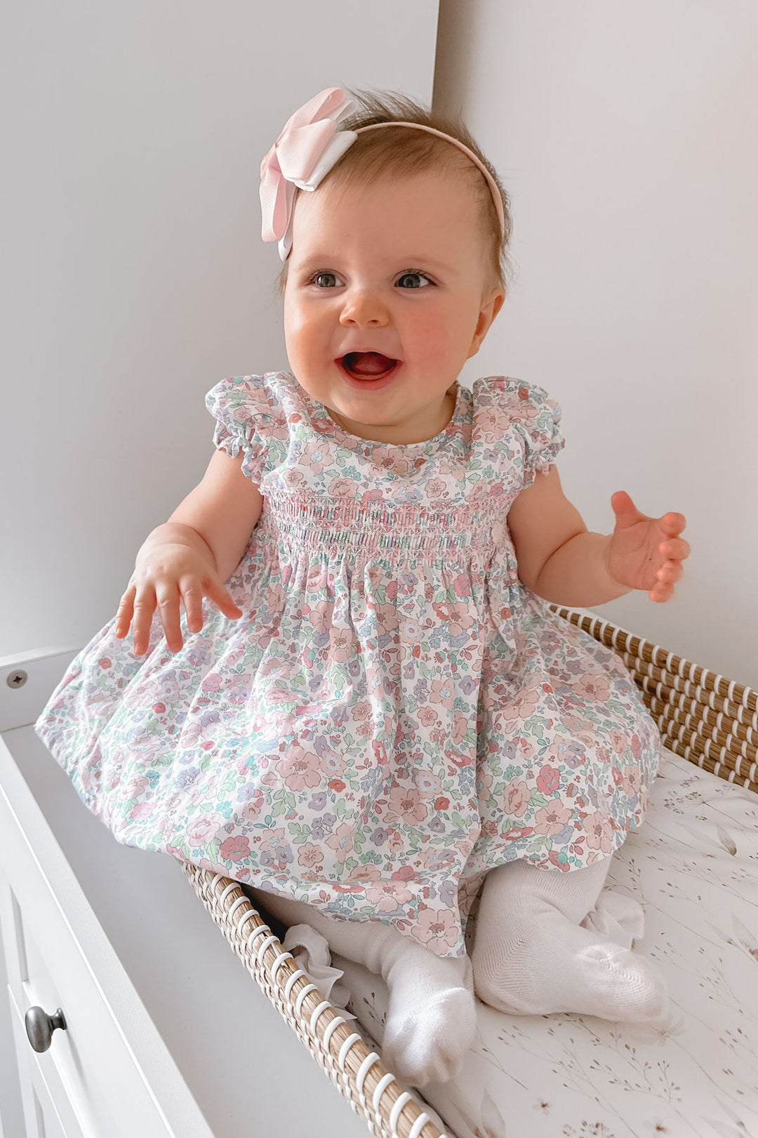 "Adelaide" Lilac Floral Smocked Dress & Bloomers