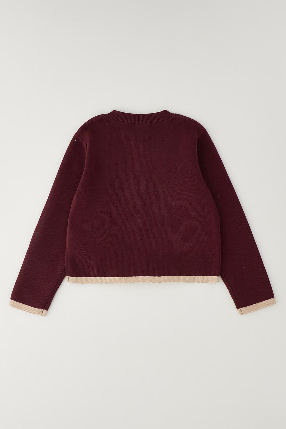 "Primrose" Burgundy &amp; Camel Cardigan