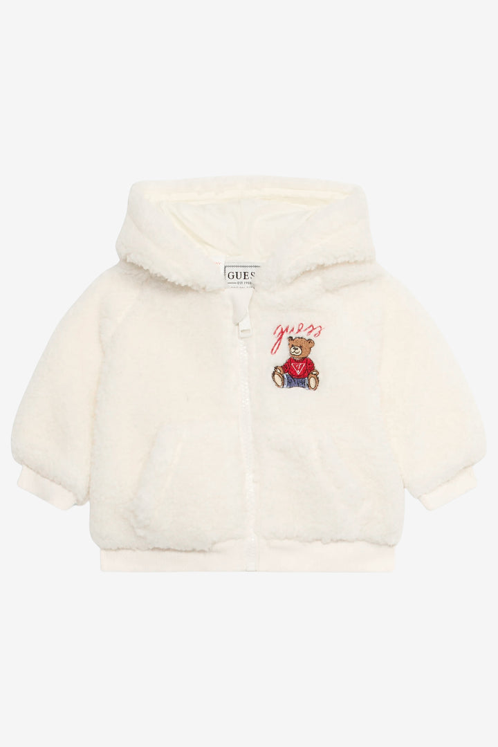 "Noa" Ivory Sherpa Hooded Jacket
