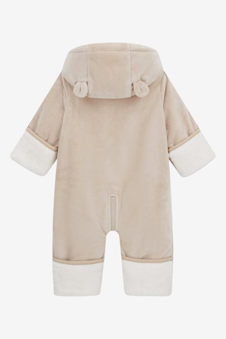 "Carey" Beige Velour Teddy Pramsuit