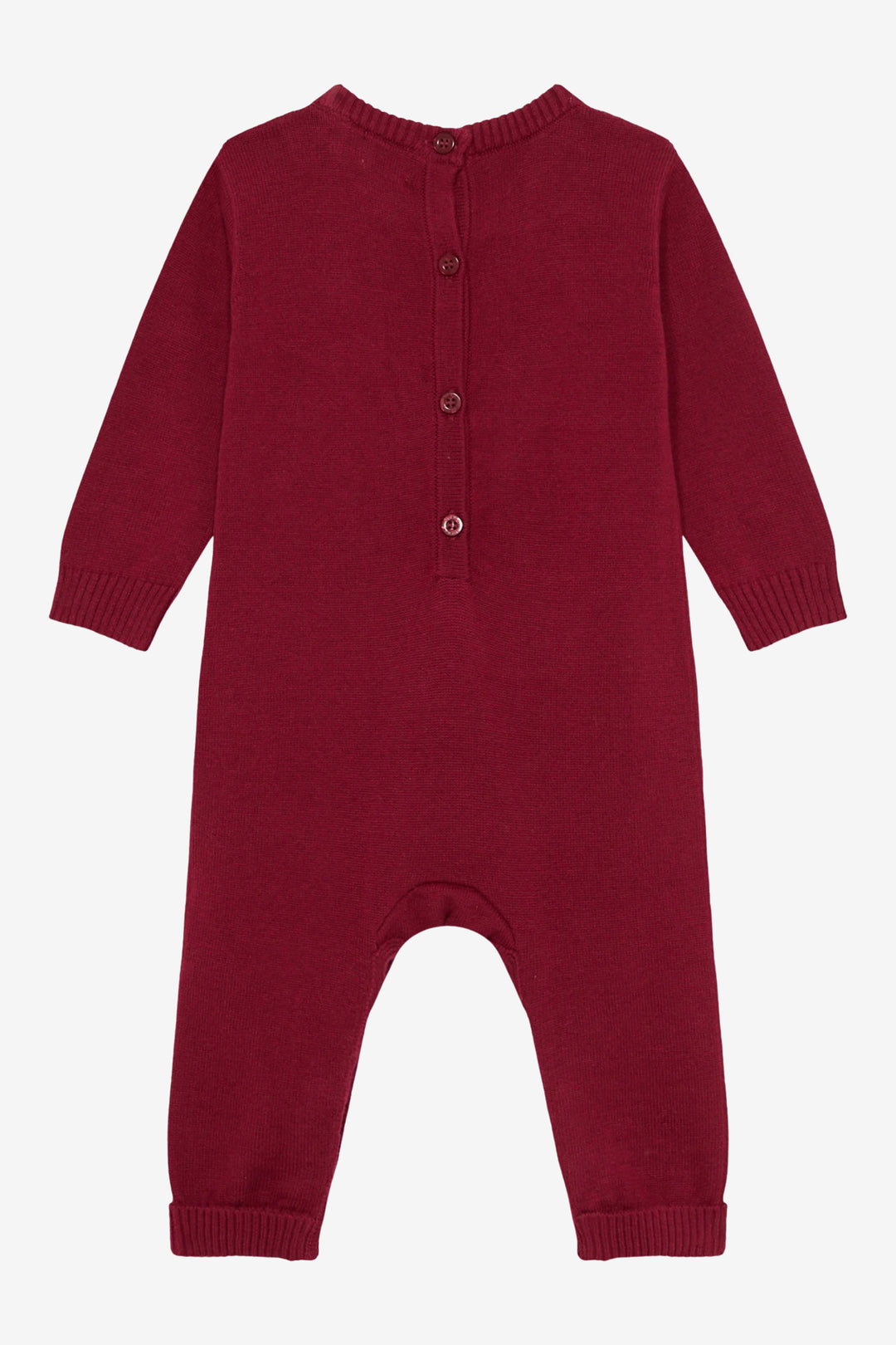 "Sebbie" Burgundy Knitted Teddy Bear Romper