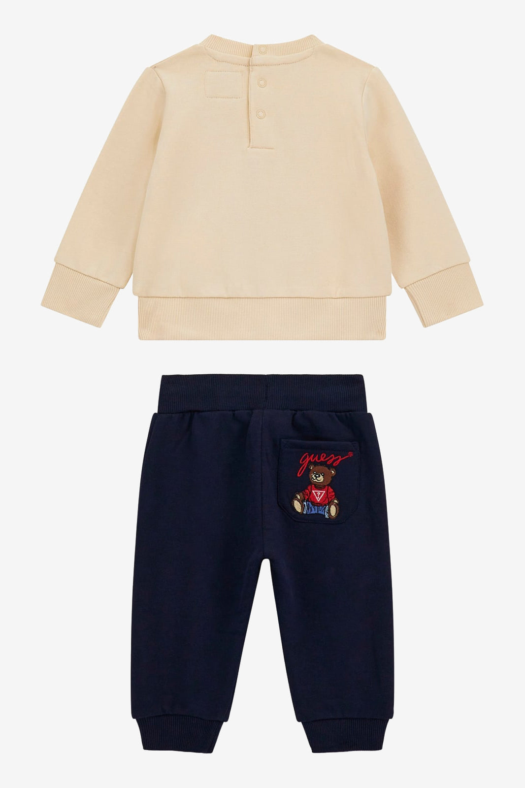 "Remy" Beige Teddy Bear Sweatshirt & Navy Joggers