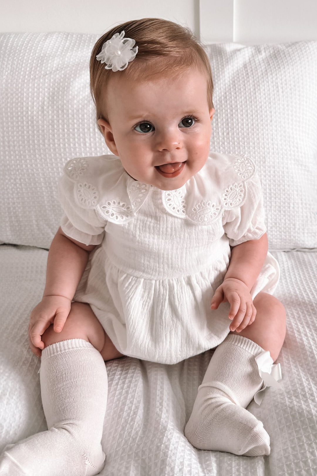 Jamiks "Thora" Ecru Organic Cotton Romper | Millie and John