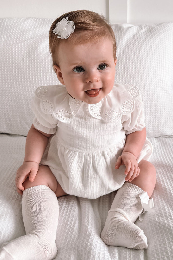 Jamiks "Thora" Ecru Organic Cotton Romper | Millie and John