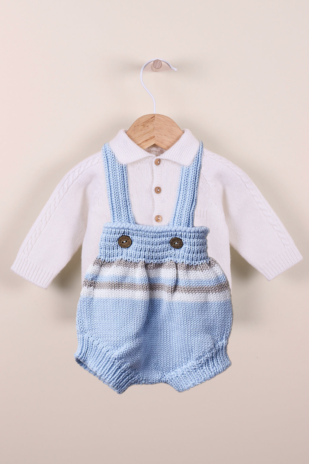 Wedoble "Celestino" Knit Polo Shirt & Baby Blue Shortie | Millie and John