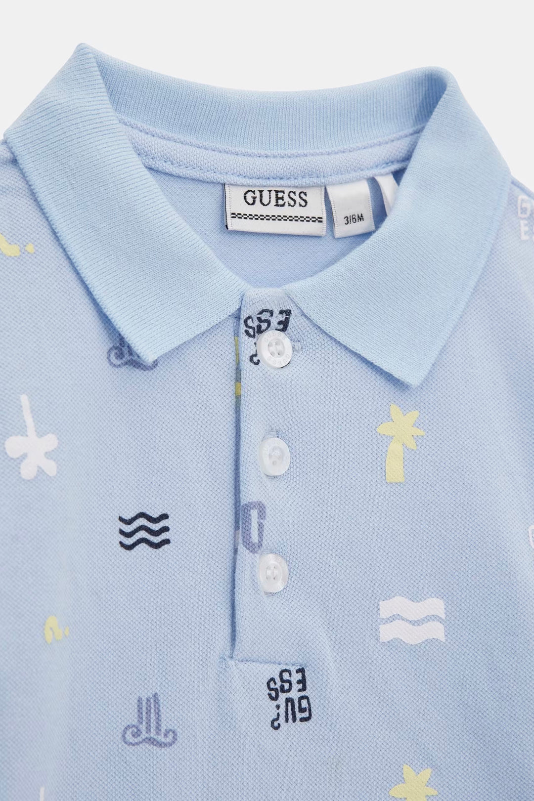 "Seb" Blue Summer Print Polo Shirt & Shorts