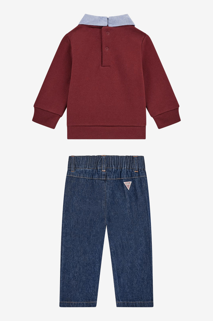 "Archie" Burgundy Varsity Sweatshirt & Trousers