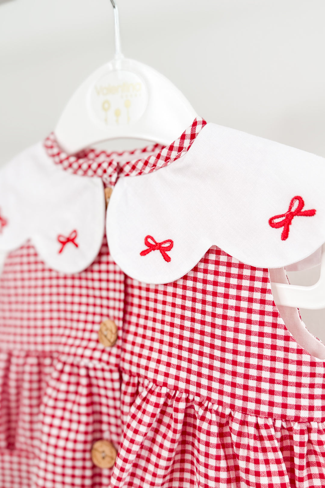 "Dixie" Red Gingham Bow Dress & Bloomers