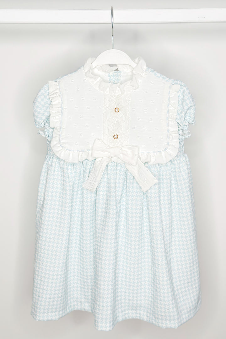 Fofettes "Liliana" Pale Blue Houndstooth Dress | Millie and John