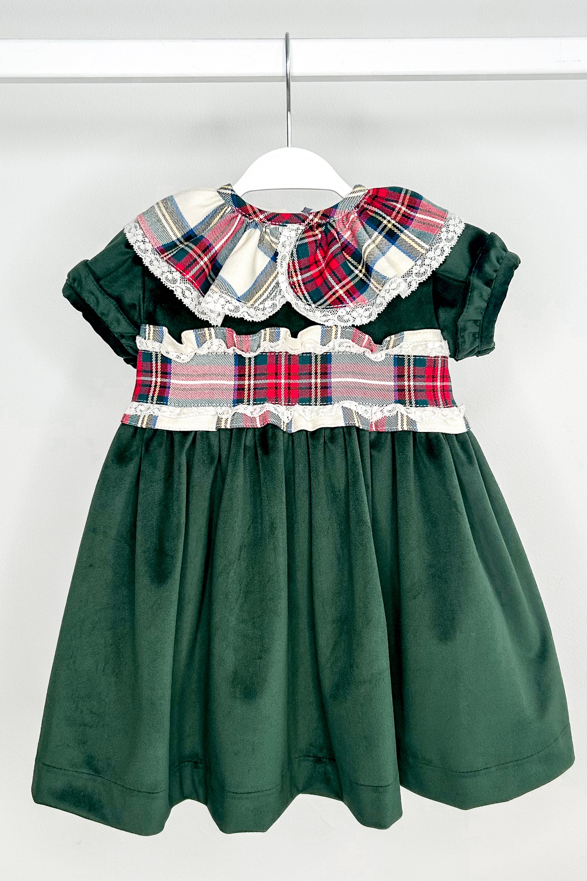 Velvet plaid store dress