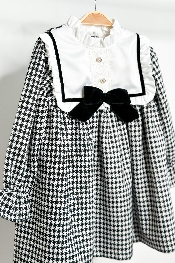 Fofettes "Novella" Black Houndstooth Dress | Millie and John