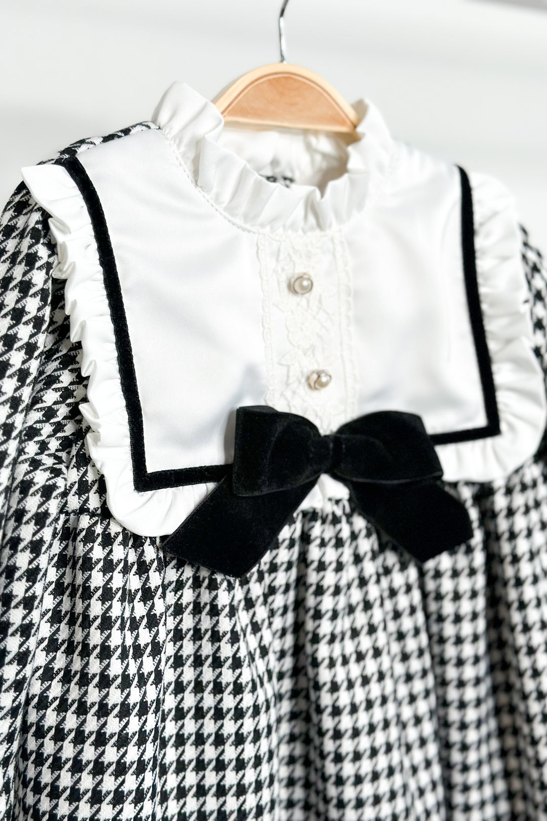 Fofettes "Novella" Black Houndstooth Dress | Millie and John