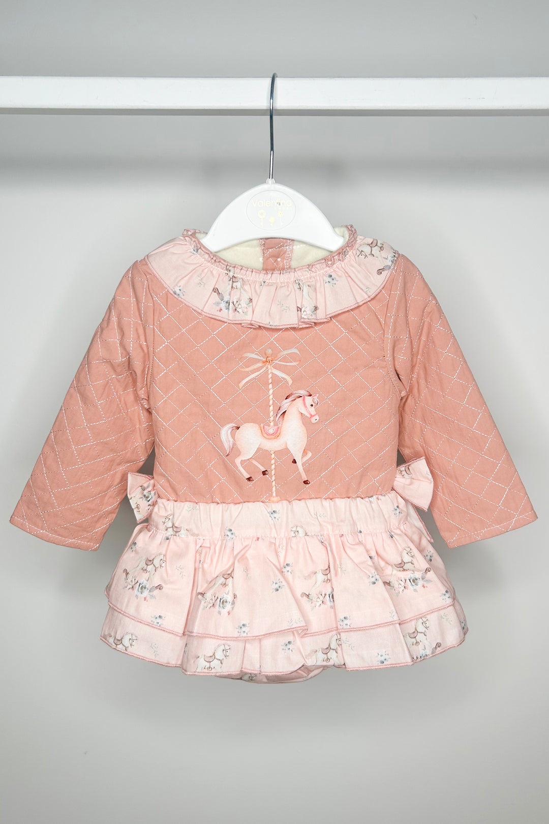 "Mya" Salmon Pink Carousel Pony Top & Skort