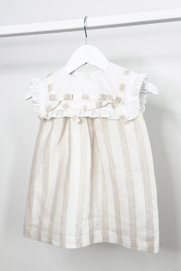 "Florence" Beige Stripe Dress