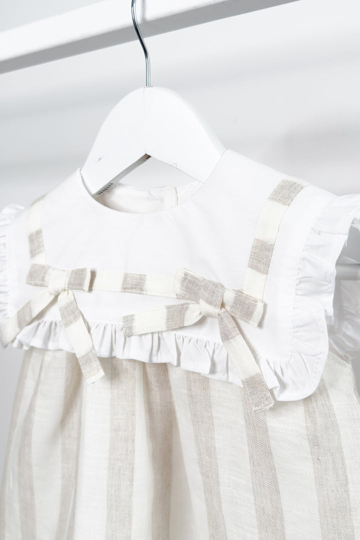 "Florence" Beige Stripe Dress