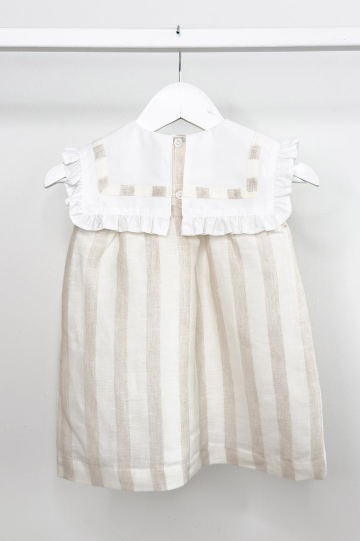 "Florence" Beige Stripe Dress